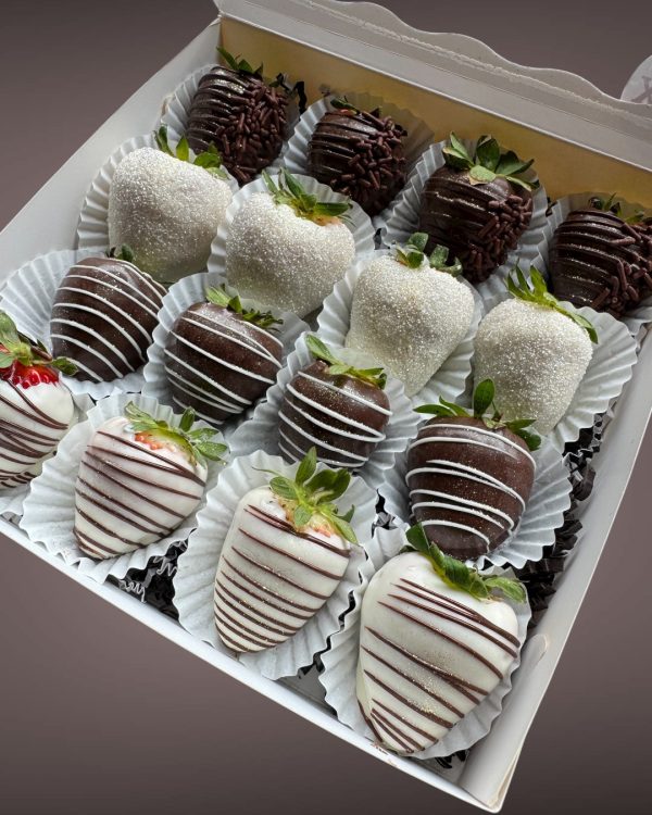 Drizzled chocolate covered strawberries